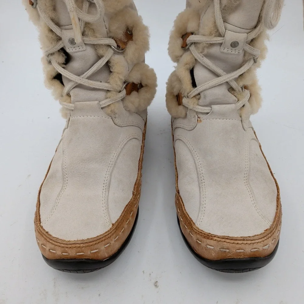 North Face Abby Womens 7 PrimaLoft Insulated Suede Fur Trim Winter Boots ACQBE88